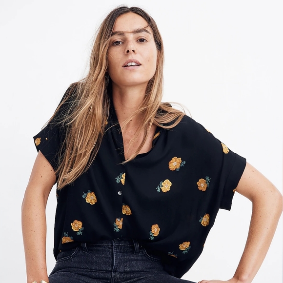 Madewell Tops - Madewell Drapey Central Shirt in Floating Florets